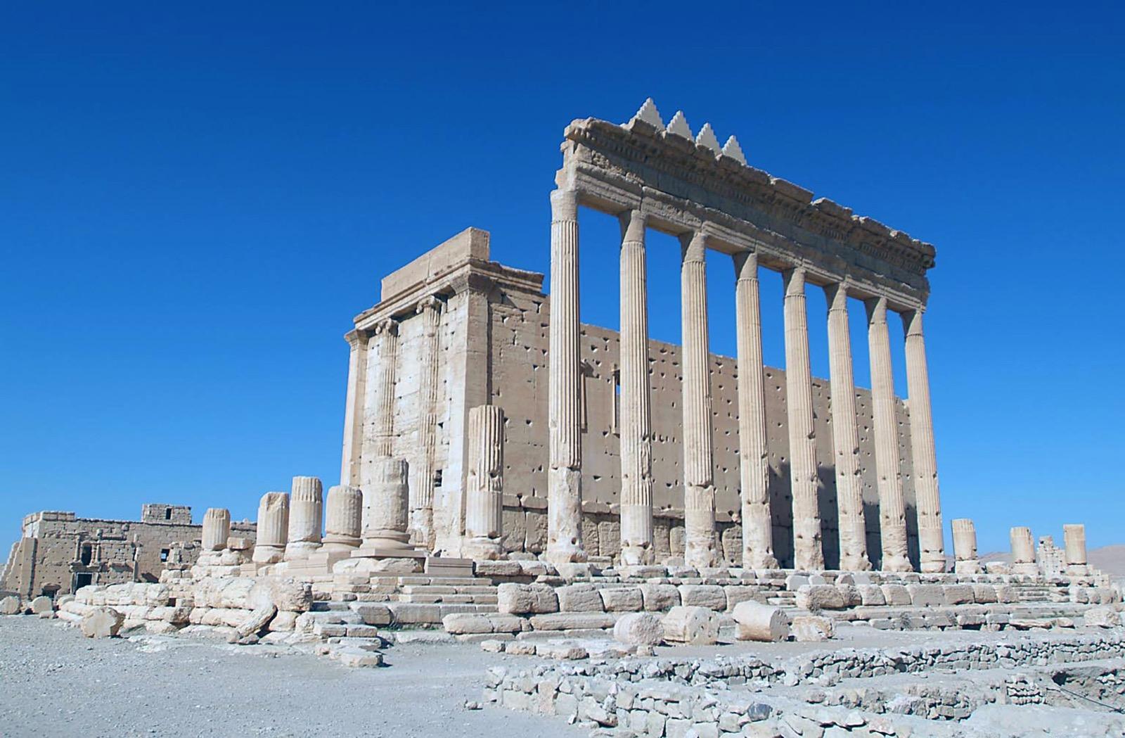 The Temple of Bel among the ruins of Palmyra
