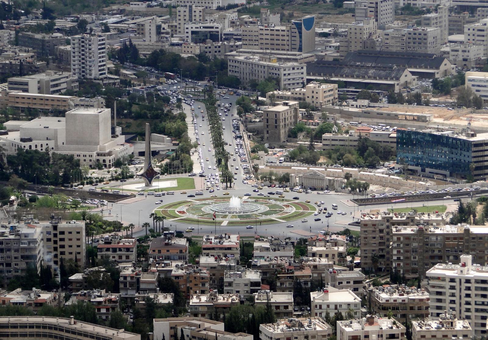 Umayyad Square, a major public square in central Damascus